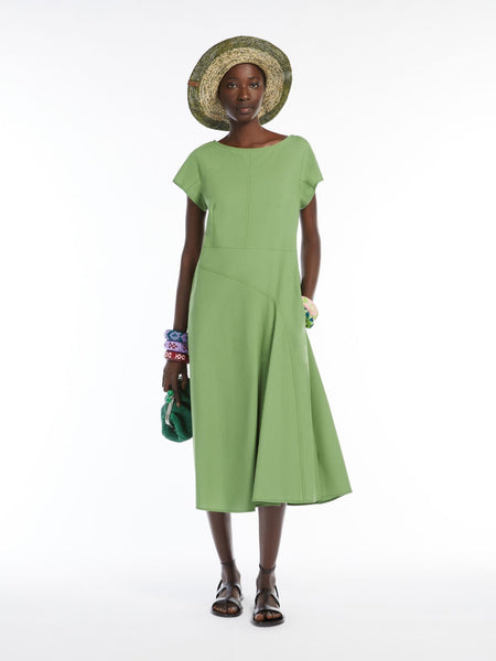 人気【Weekend MAXMARA】Abito in macrame e popeline Abito in popeline con cintura, verde | 