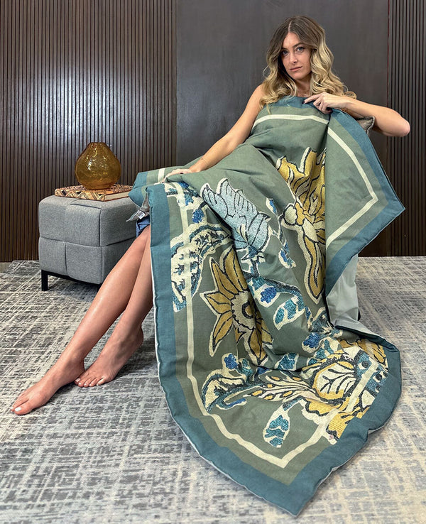 Plaid imbottito stampa Malindi - VERDE SAVD DONDI HOME