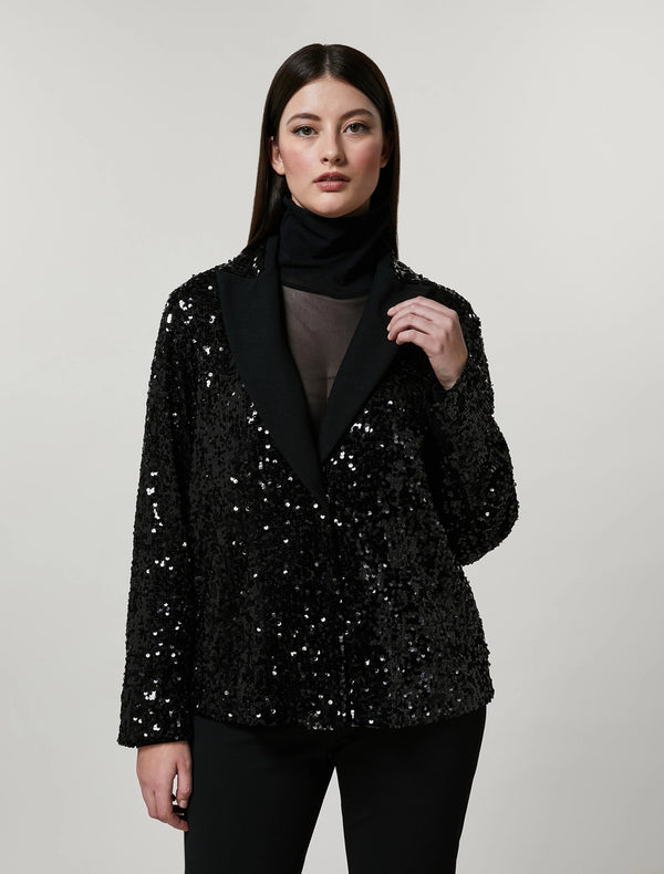 GIACCA IN JERSEY E PAILLETTES PERSONA BY MARINA RINALDI