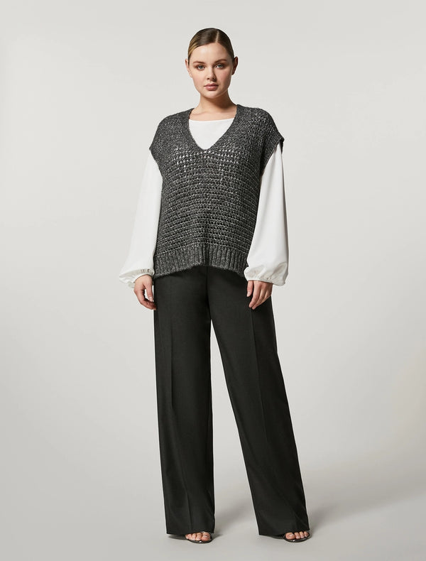 PANTALONI IN FLANELLA TINTO FILO PERSONA BY MARINA RINALDI