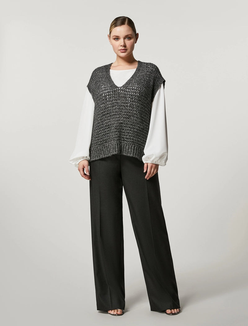 PANTALONI IN FLANELLA TINTO FILO PERSONA BY MARINA RINALDI