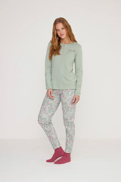 Pigiama donna softy in caldo cotone con collo a quattro bottoni NOIDINOTTE