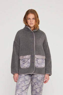 Giacca donna lisette in eco pelliccia e raso