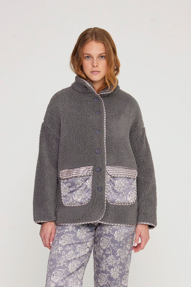 Giacca donna lisette in eco pelliccia e raso