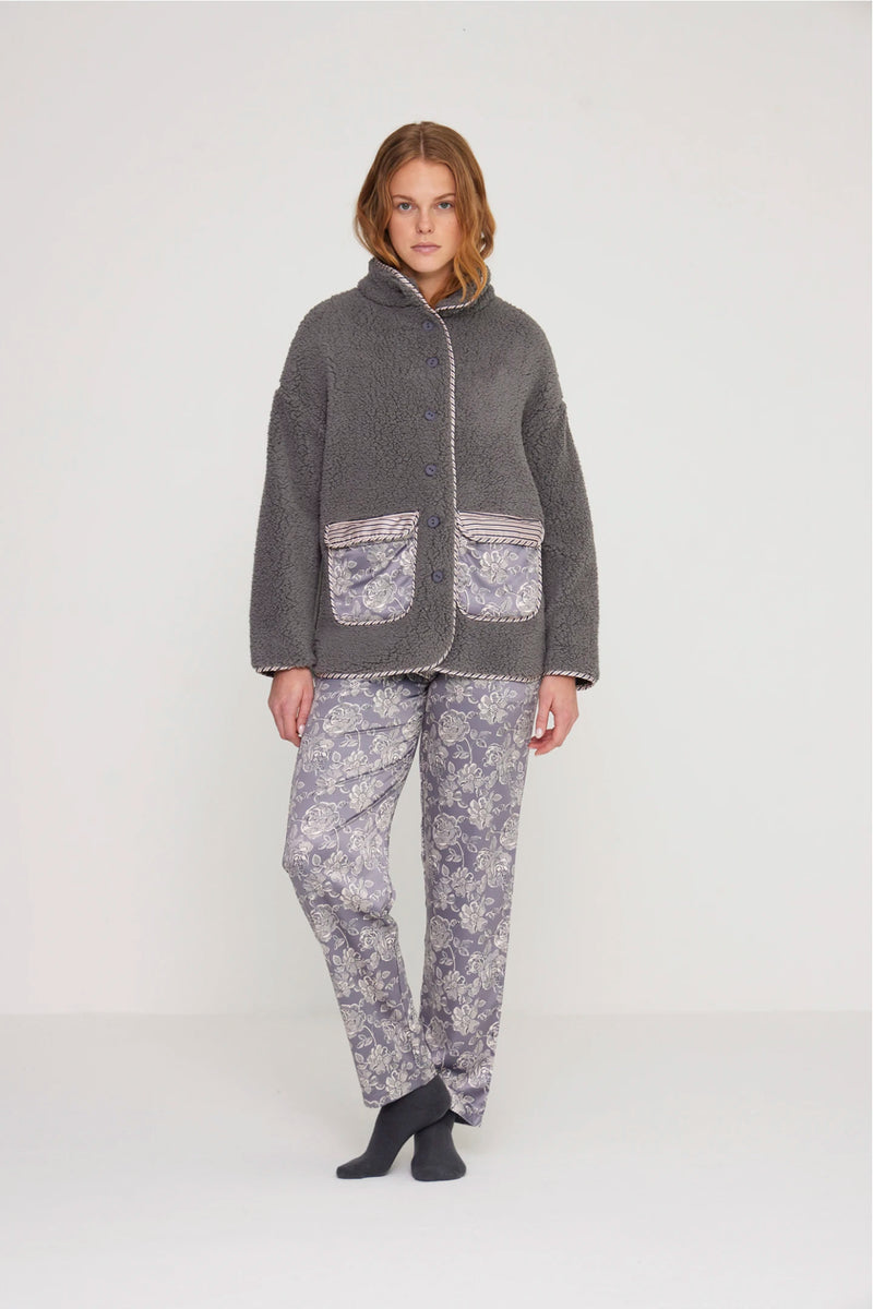 Giacca donna lisette in eco pelliccia e raso