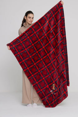 Plaid yuppie in coral 130 x 160 cm