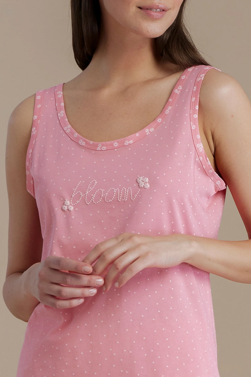 Pigiama donna in cotone top spalla larga e pantalone corto articolo dot NOIDINOTTE