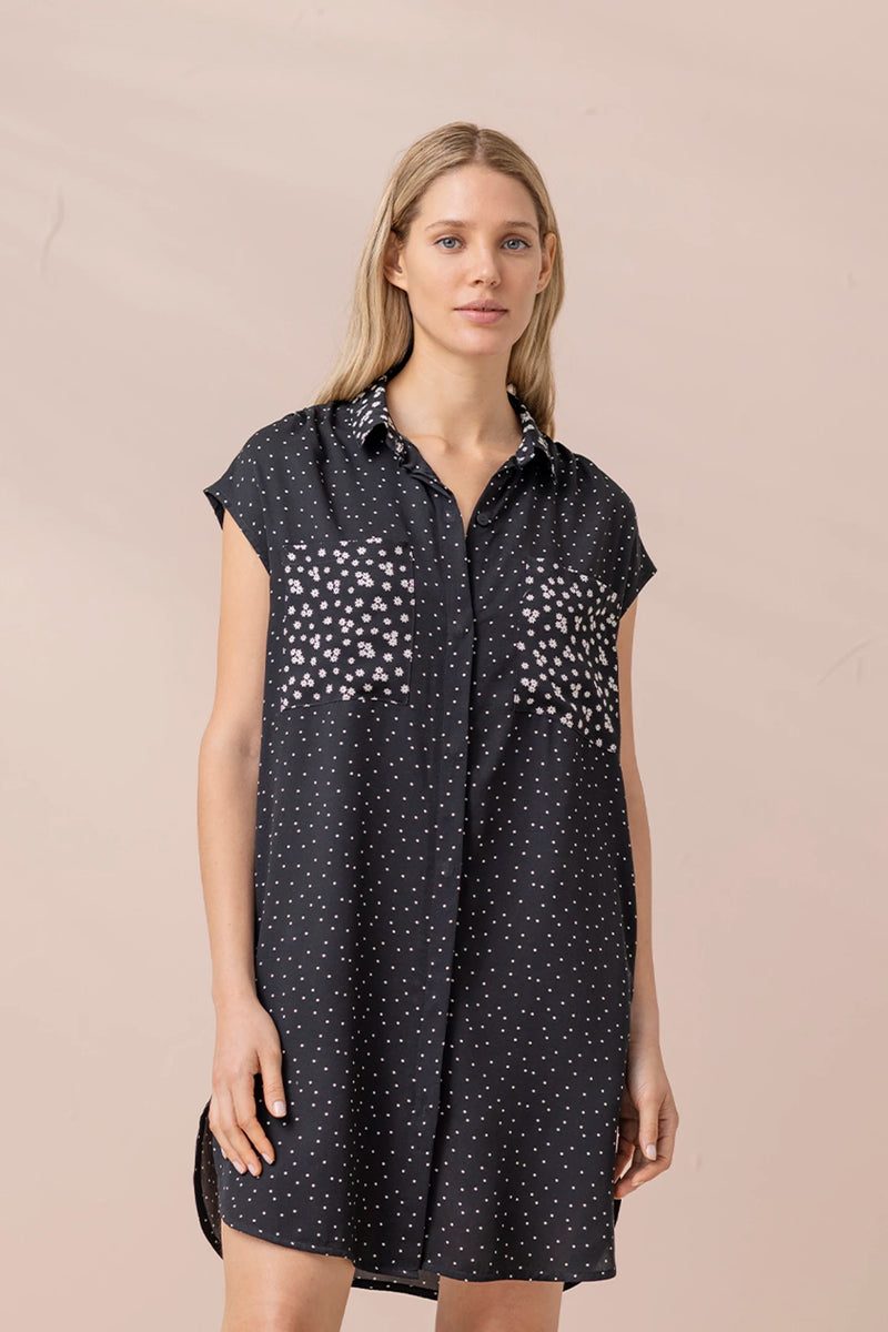 Abitino camicia donna in viscosa manica scesa articolo dot NOIDINOTTE