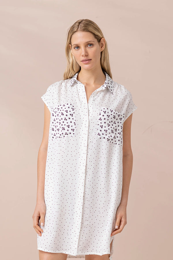 Abitino camicia donna in viscosa manica scesa articolo dot NOIDINOTTE