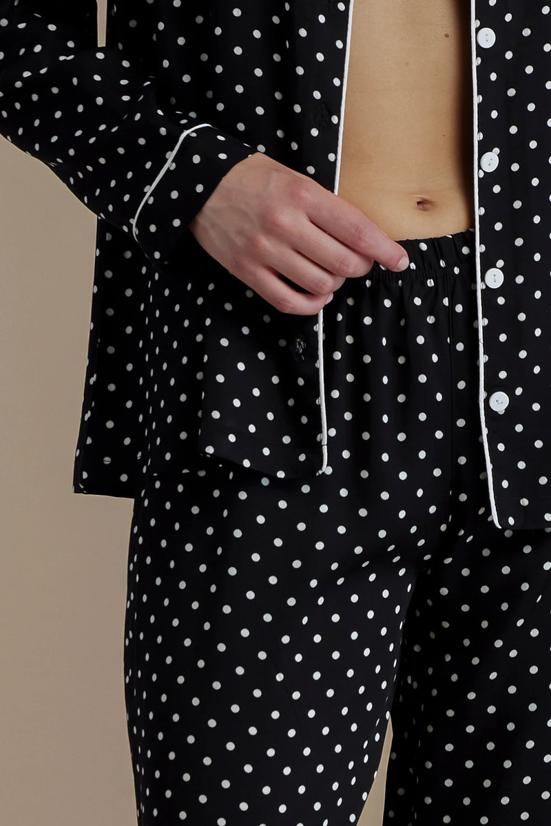Pigiama donna in viscosa top a taglio uomo e pantalone lungo articolo palma NOIDINOTTE