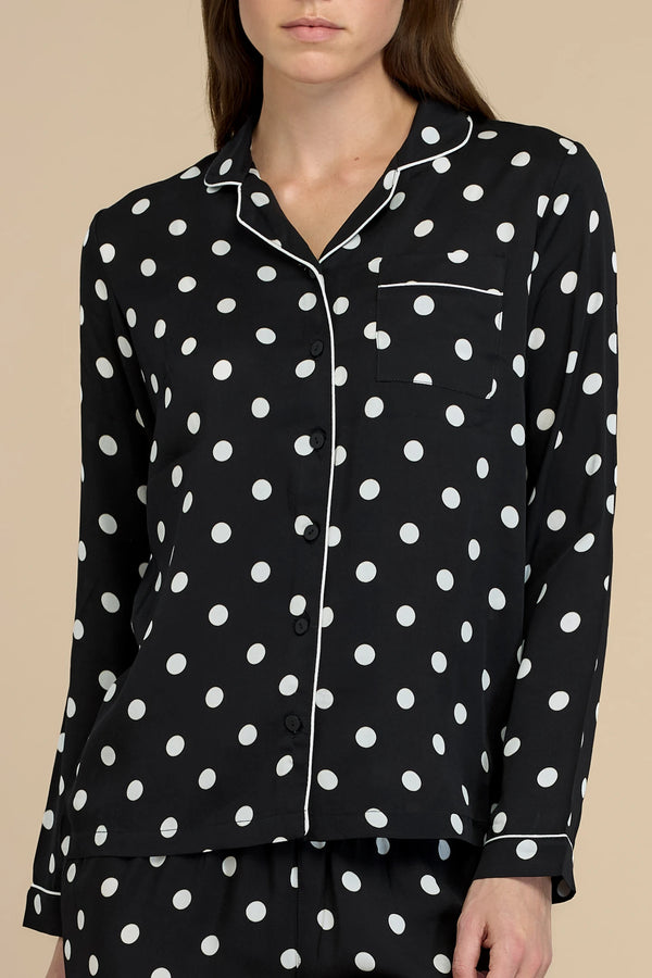 Pigiama donna in viscosa top a taglio uomo e pantalone lungo articolo palma NOIDINOTTE