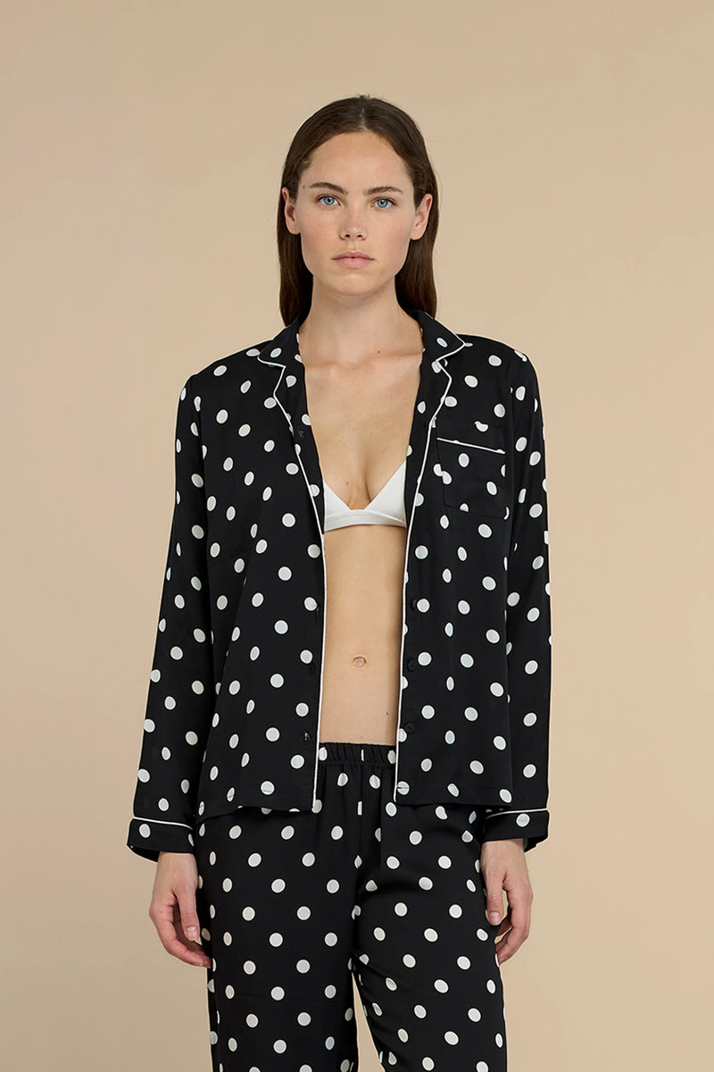 Pigiama donna in viscosa top a taglio uomo e pantalone lungo articolo palma NOIDINOTTE
