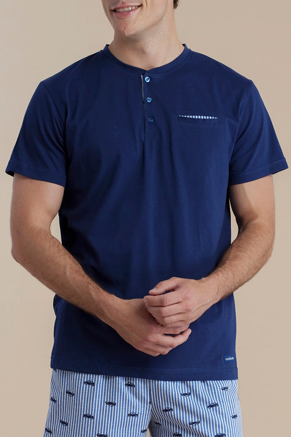Pigiama uomo in cotone con top manica corta e pantalone corto articolo colorful NOIDINOTTE