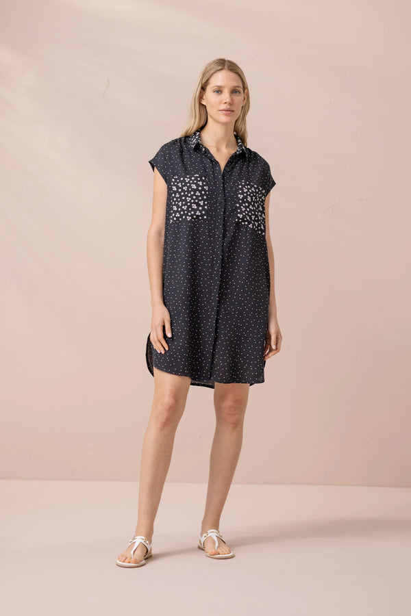 Abitino camicia donna in viscosa manica scesa articolo dot NOIDINOTTE