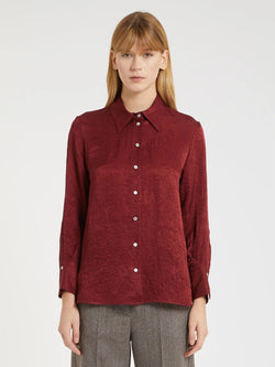 Camicia in tessuto tecnico effetto crinckle - BORDEAUX MARELLA