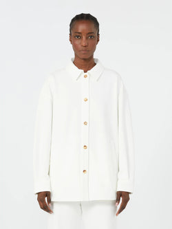 Felpa stretch dalla linea a camicia - BIANCO MAXMARA MM