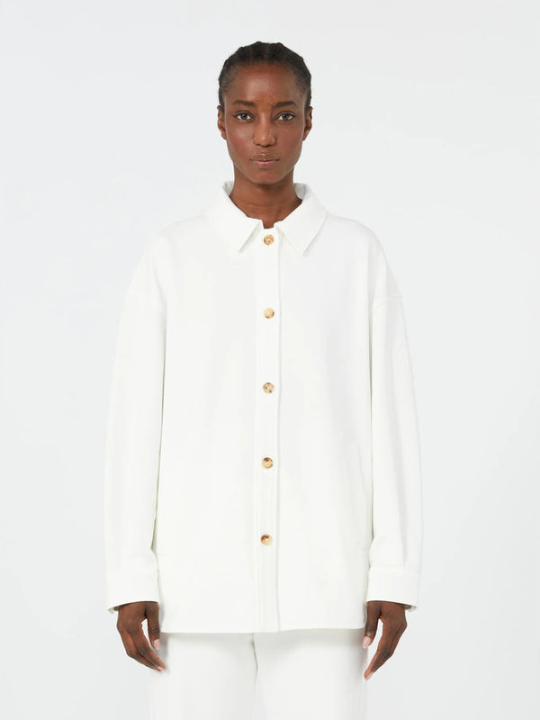 Felpa stretch dalla linea a camicia - BIANCO MAXMARA MM
