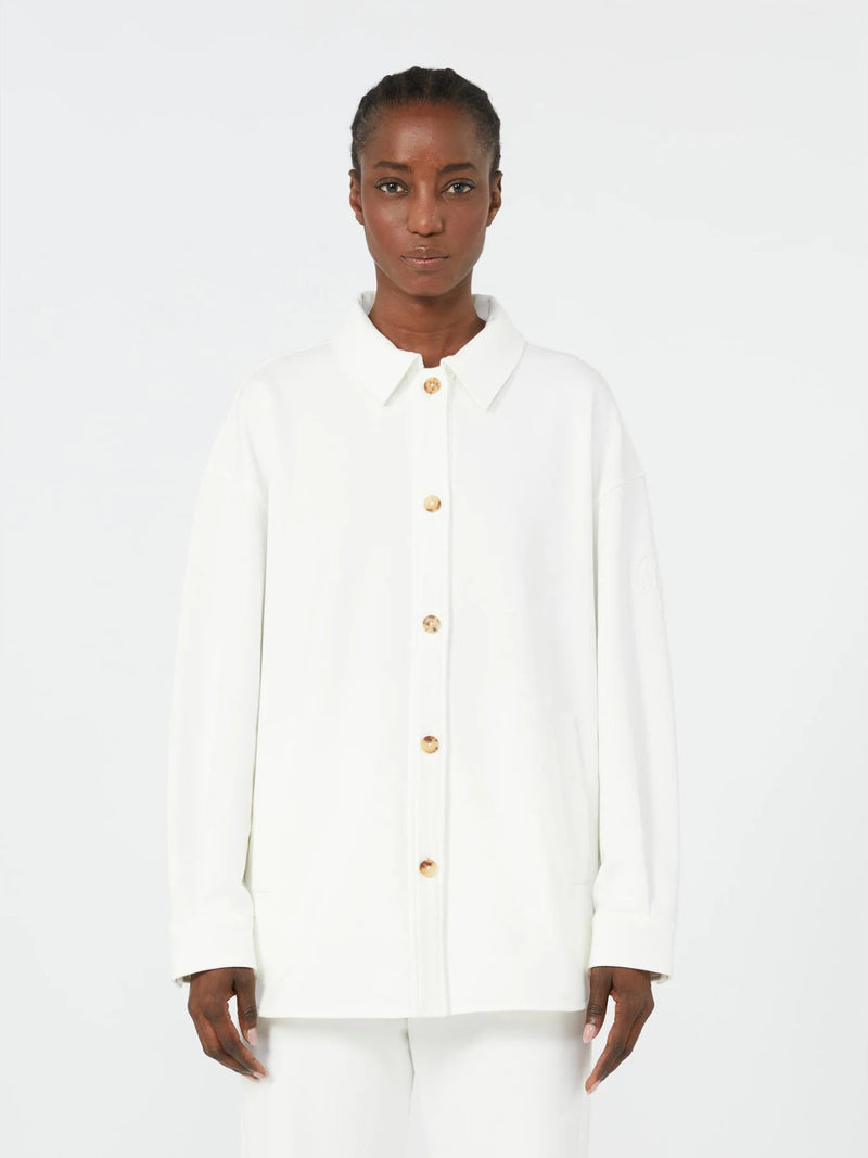 Felpa stretch dalla linea a camicia - BIANCO MAXMARA MM