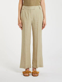 Pantalone flare in lino - salvia MARELLA