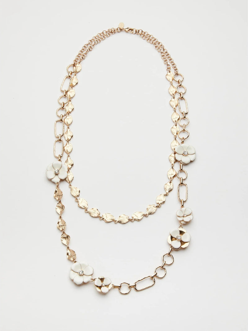 Collana doppio giro con catena martellata - BIANCO E ORO MARELLA