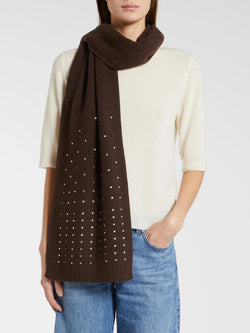 Sciarpa in maglia con strass - MARRONE MARELLA