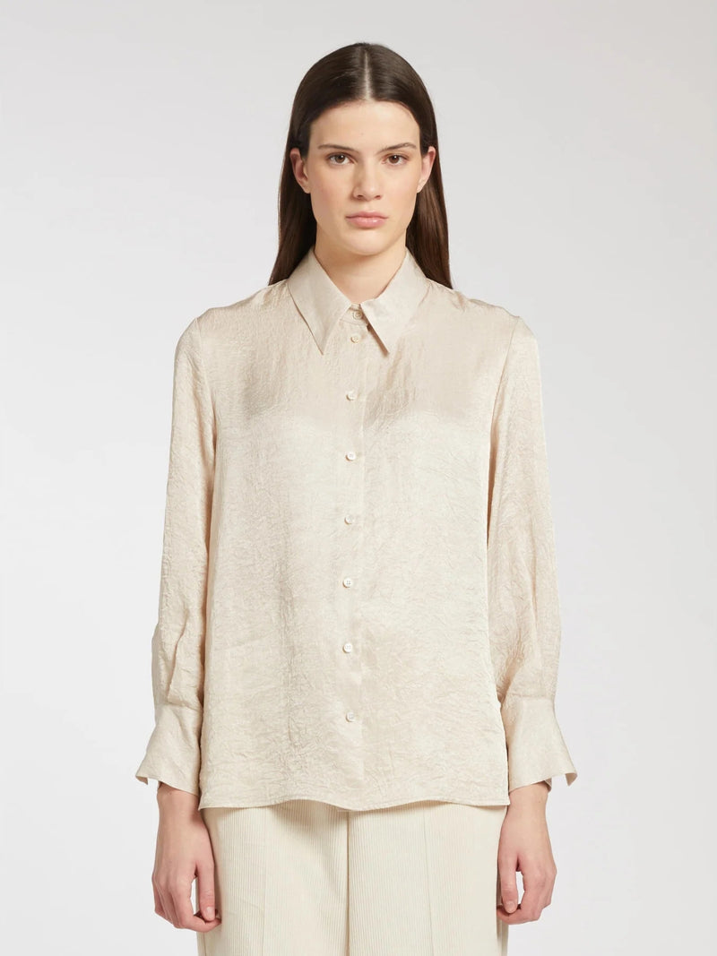 Camicia in tessuto tecnico effetto crinckle - PANNA MARELLA
