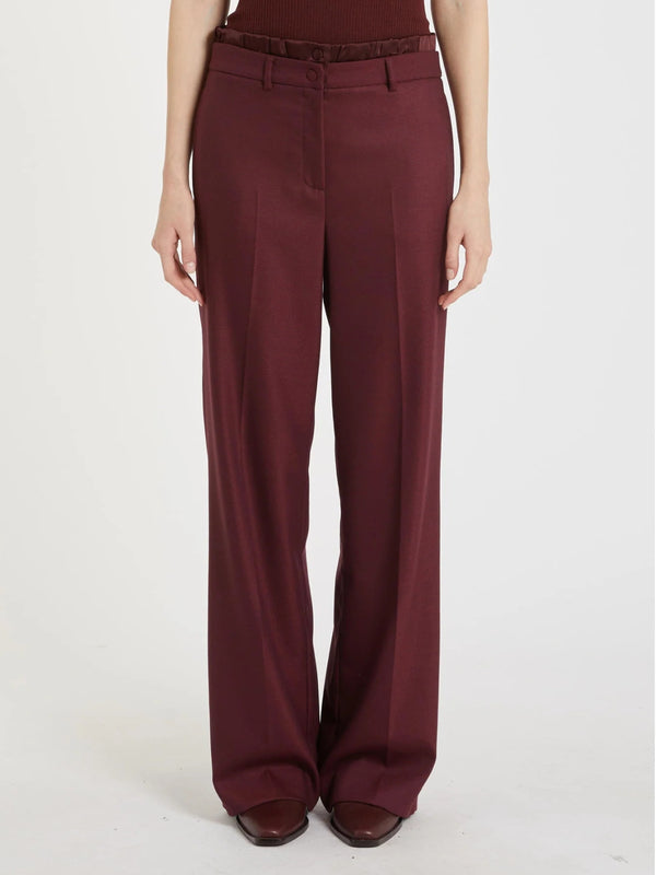 Pantalone dritto in misto lana - BORDEAUX MARELLA MONOCHROME