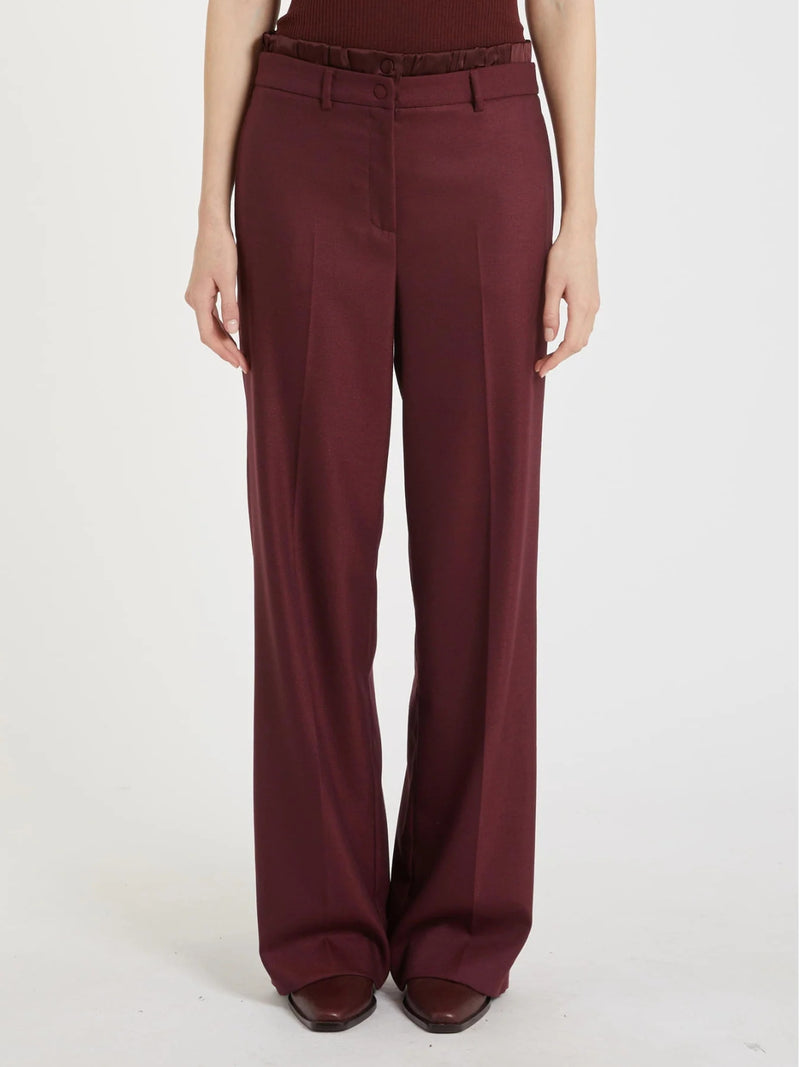 Pantalone dritto in misto lana - BORDEAUX MARELLA MONOCHROME