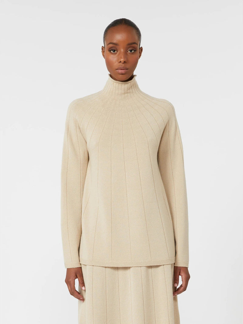 Maglia dolcevita con lavorazione a coste piatte - ALBINO MAXMARA MM