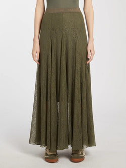 Gonna in jersey pizzo con disegno floreale - VERDE OLIVA MARELLA MONOCHROME
