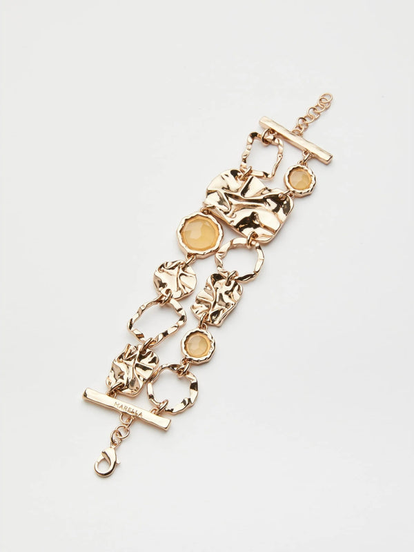 BRACCIALE CON ELEMENTI GEOMETRICI MARTELLATI - ORO MARELLA