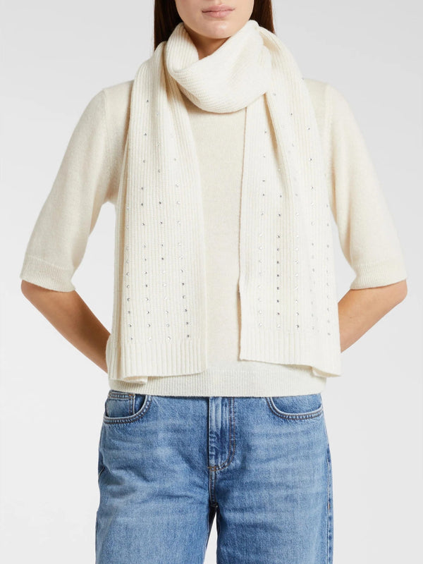 Sciarpa in maglia con strass - AVORIO MARELLA