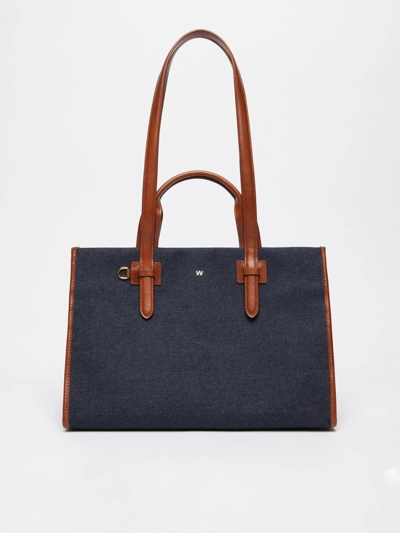 Shopping bag in denim e pelle WEEKEND MAXMARA