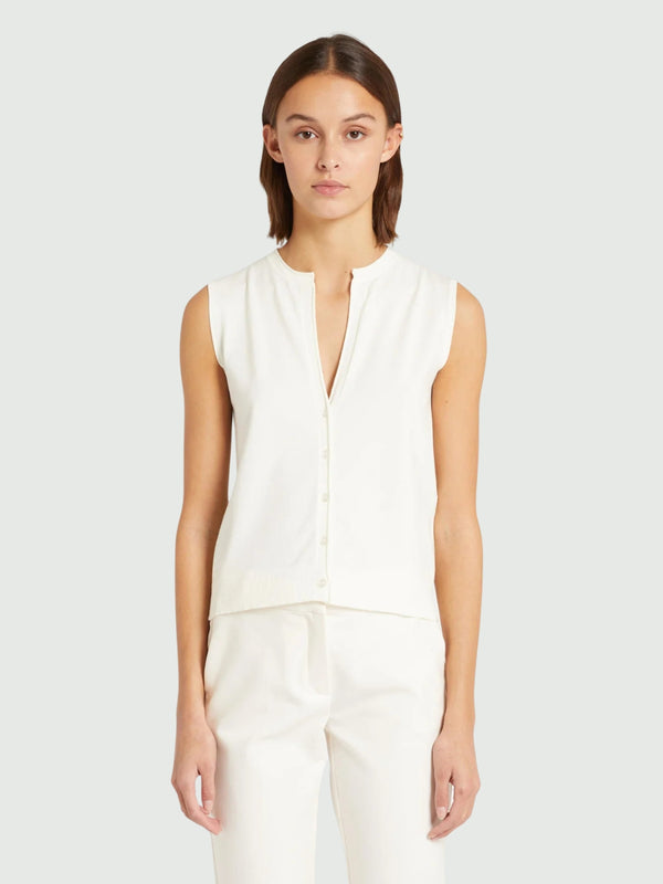 Gilet in maglia di misto viscosa stretch - BIANCO MARELLA