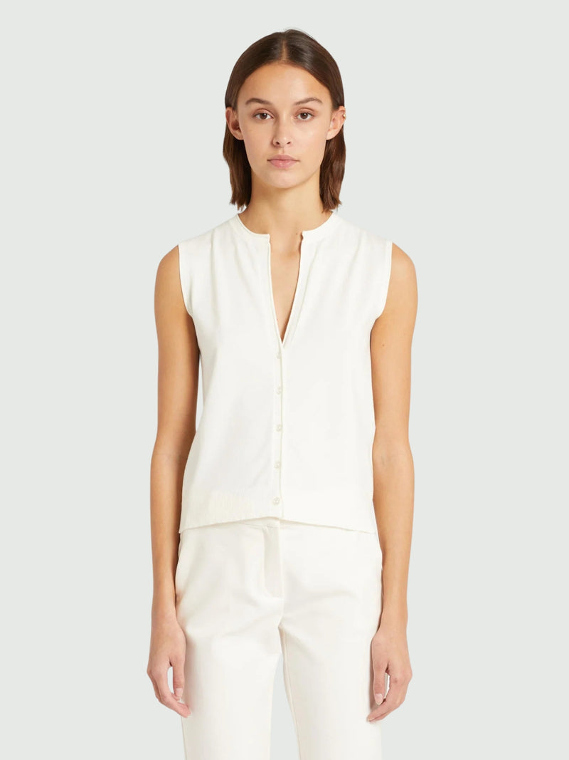 Gilet in maglia di misto viscosa stretch - BIANCO MARELLA