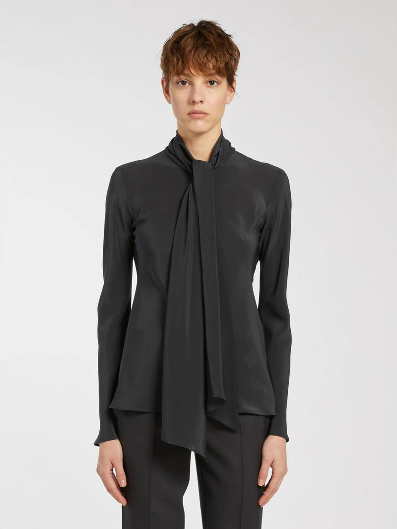 Camicia in crêpe de Chine di pura seta - ANTRACITE MARELLA MONOCHROME