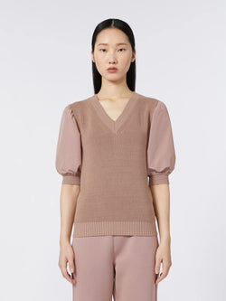 Gilet con scollo a V e mezze maniche in taffettà MAXMARA MM