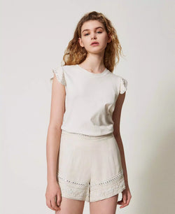 T-shirt regular con ricamo TWINSET