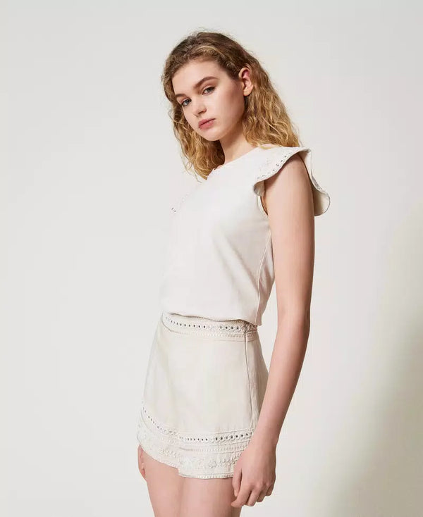 T-shirt regular con ricamo TWINSET