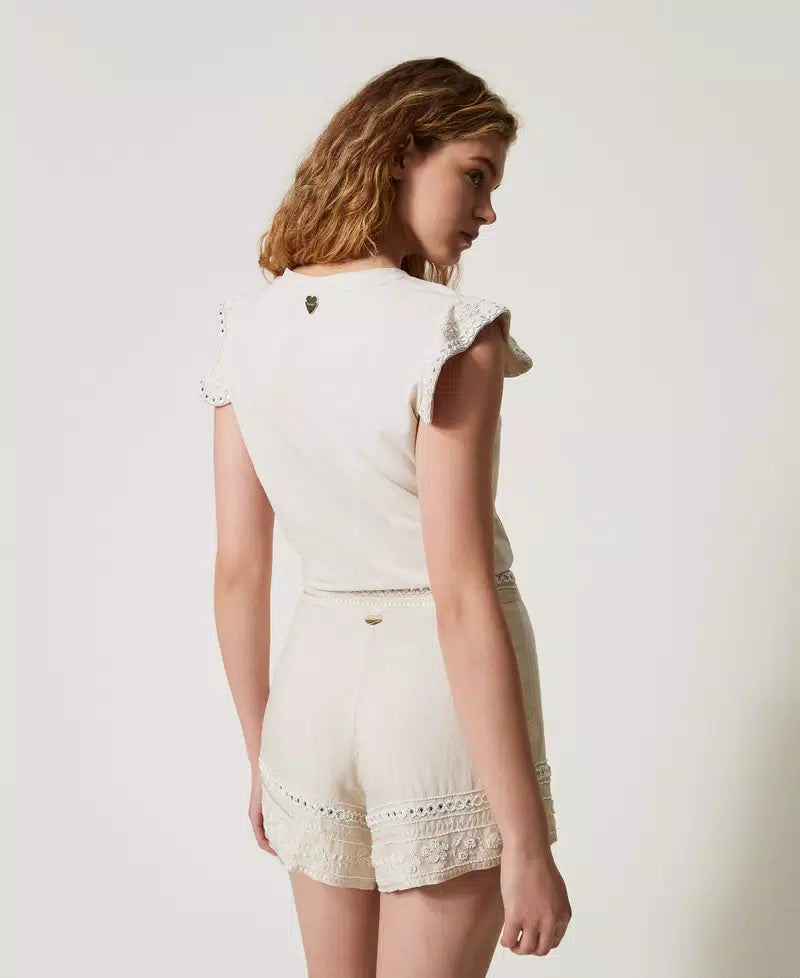 T-shirt regular con ricamo TWINSET