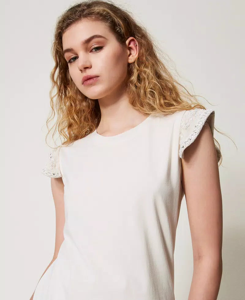T-shirt regular con ricamo TWINSET