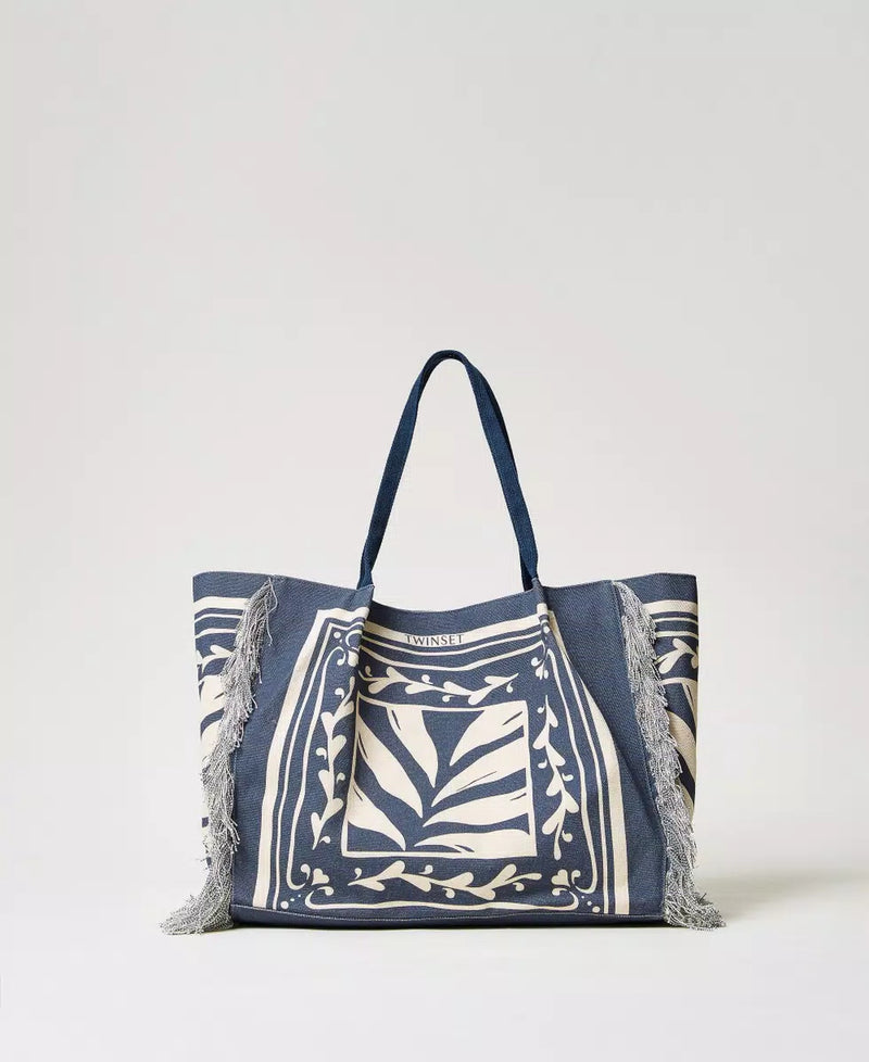 Borsa shopper in canvas stampato TWINSET