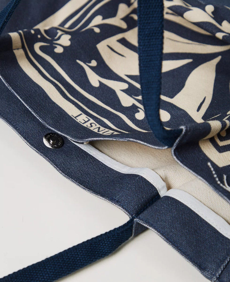 Borsa shopper in canvas stampato TWINSET