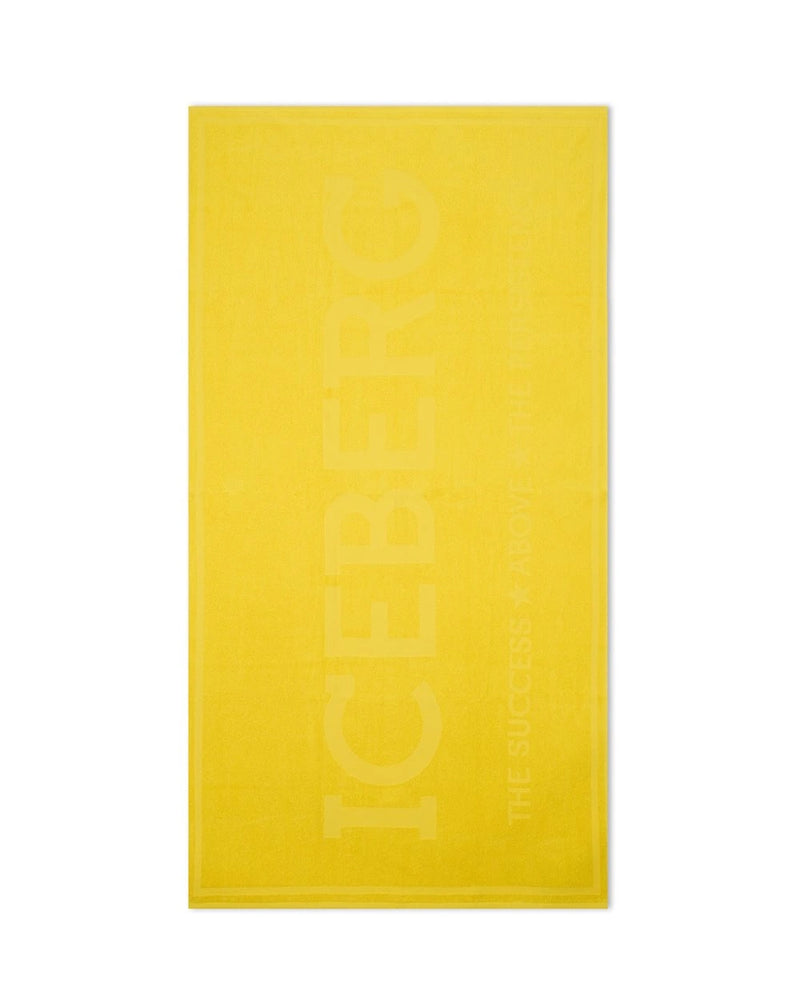Telo da mare rosso con logo Iceberg in trasparenza