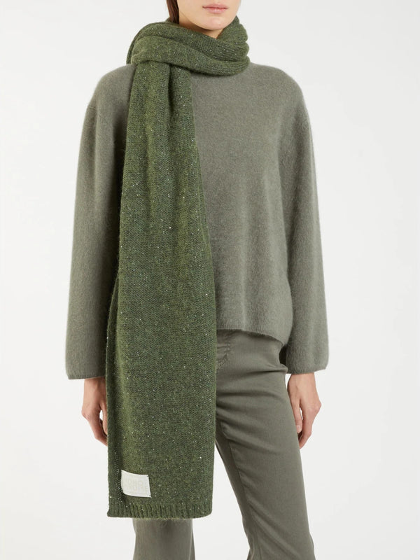 Sciarpa in misto cashmere con paillette - VERDE OLIVA MARELLA MONOCHROME