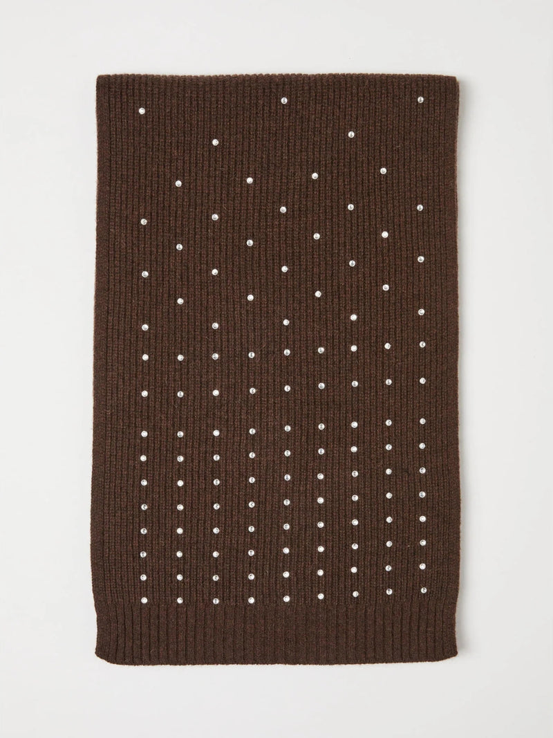 Sciarpa in maglia con strass - MARRONE MARELLA