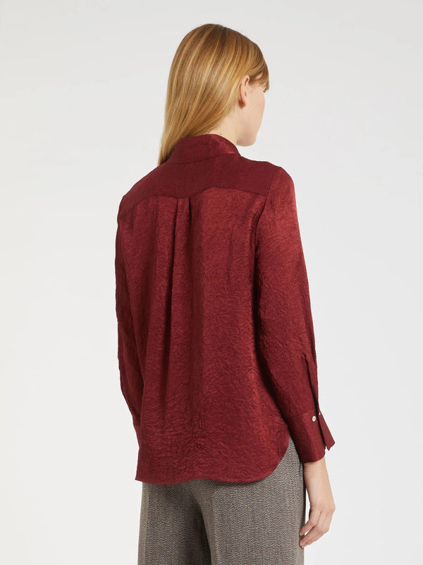 Camicia in tessuto tecnico effetto crinckle - BORDEAUX MARELLA