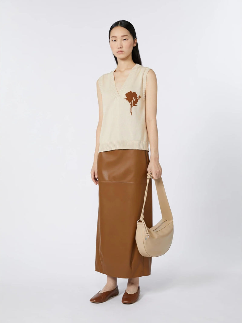 Gilet in filato di puro cotone con scollo a V MAXMARA MM