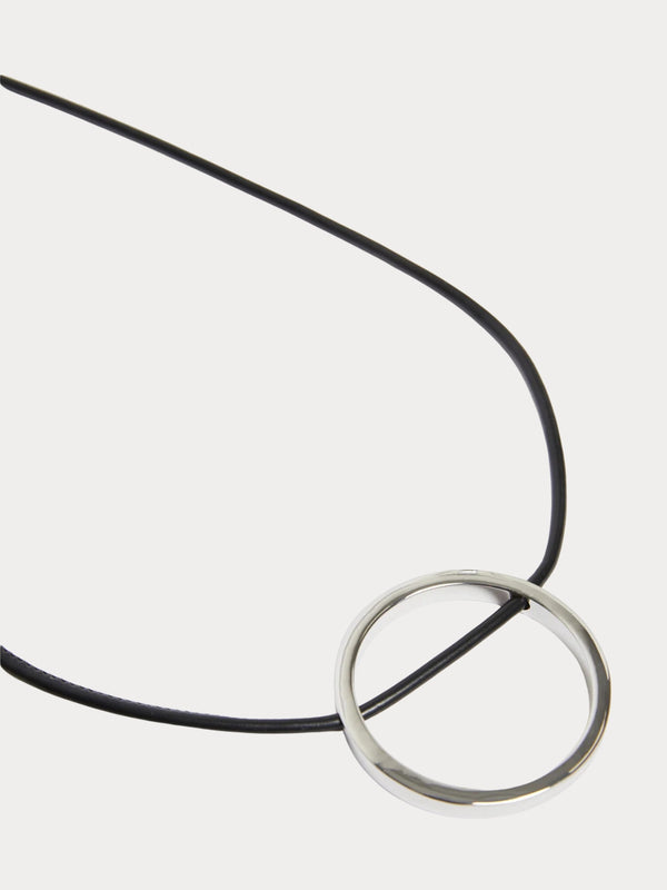 Collana tubolare in tessuto spalmato - NERO MAXMARA MM