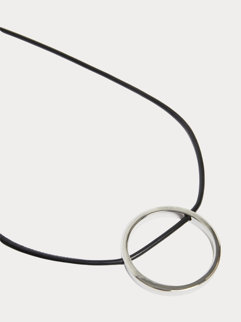 Collana tubolare in tessuto spalmato - NERO MAXMARA MM